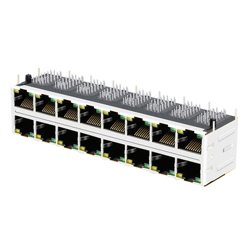 RM9-11UVRV1Q Compatible LPJG87531AHNL 1000 Base-T RJ45 2x8 Port PCB Connectors with Green/Yellow Leds image 3