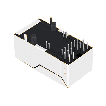 LPJK2071AONL 1000 Base-T Magnetic RJ45 POE+ Jack 1x1 Port Tab Up Orange&Green/Yellow Led image 2