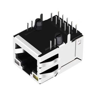 RT7-174ABB1A Compatible LPJ16297AQNL 100 Base-T RJ45 Modular PCB Jack with transformer 5 Cores Single Port Tab Up Yellow/Orange&Green Leds image 3