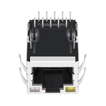 RT7-174ABB1A Compatible LPJ16297AQNL 100 Base-T RJ45 Modular PCB Jack with transformer 5 Cores Single Port Tab Up Yellow/Orange&Green Leds image 4