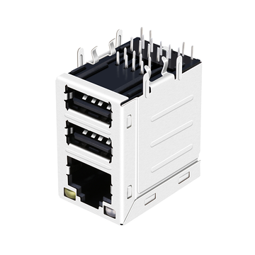 LPJU5202BSNL 1000 Base-T RJ45 Mag jack Dual USB Combo Tab Up Yellow/Orange&Green LED image 3