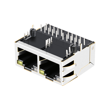 Belfuse 0875-1X2T-E3 Compatible LPJG28818A37NL 1x2 Port RJ45 Magnetic Jacks 1000 Base-T Tab Up Green&Orange/Yellow Leds image 4