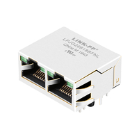 Belfuse 0875-1GX2-E3 kompatibler LPJG28818BFNL RJ45 1x2 Port PCB-Steckverbinder 1000 Base-T Tab Up grüne/grüne LEDs