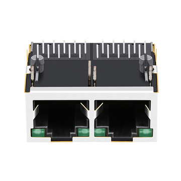 Belfuse 0875-1GX2-E3 Compatible LPJG28818BFNL RJ45 1x2 Port PCB Connectors 1000 Base-T Tab Up Green/Green Leds image 4