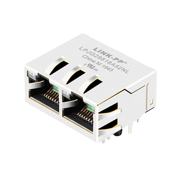 belfuse 0875-1k2t-y3 compatible lpjg28818a52nl 1x2 port magnetics rj45 jacks 1000 base-t tab up green&yellow green leds