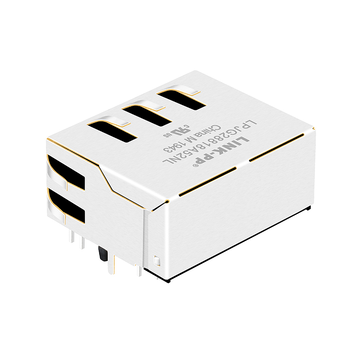 LPJG28818A52NL 1x2 Port Magnetics RJ45 Jacks 1000 Base-T Tab Up Green&Yellow/Green Leds image 3