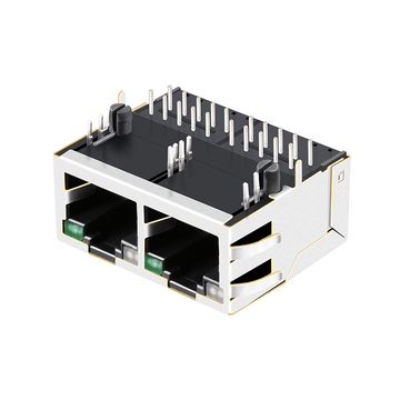 Belfuse 0875-1K2T-Y3 Compatible LPJG28818A52NL 1x2 Port Magnetics RJ45 Jacks 1000 Base-T Tab Up Green&Yellow/Green Leds image 5
