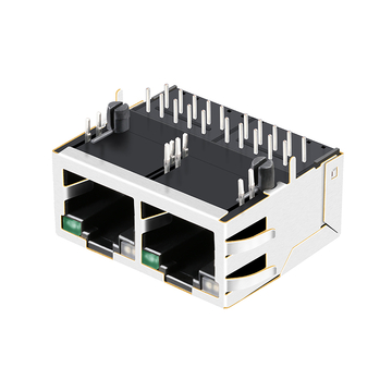Belfuse 0875-1K2T-B2 Compatible LPJG28831A52NL RJ45 1x2 Port PCB Jacks 1000 Base-T Tab Up Green&Yellow/Green Leds image 5