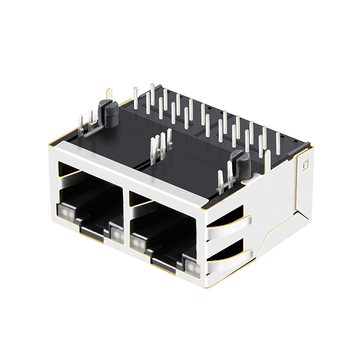 LPJG28818A47NL 1000 Base-T Magnetics RJ45 1x2 Port PCB Jacks Tab Up Green&Yellow/Green&Yellow Leds image 4