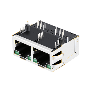 LPJ281443AWNLV 100 Base-T RJ45 1x2 Port PCB Connectors with transformer Tab Up Green/Green Led image 3