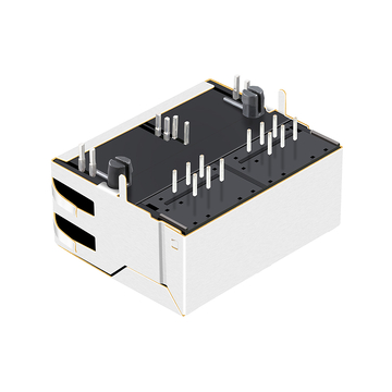 LPJ281443AWNLV 100 Base-T RJ45 1x2 Port PCB Connectors with transformer Tab Up Green/Green Led image 4