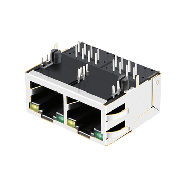 Belfuse 0875-1A2T-V5 Compatible LPJ28136AENL 100 Base-T RJ45 1x2 Port Magnetics Jacks with transformer Tab Up Green/Yellow Led image 4