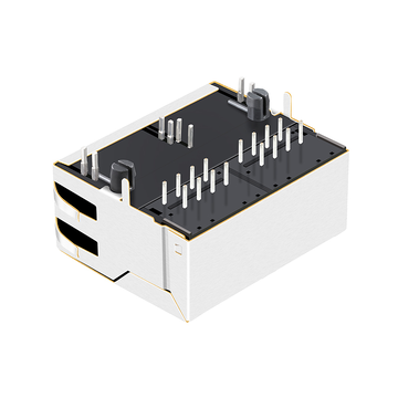 Belfuse 0875-1A2T-V5 Compatible LPJ28136AENL 100 Base-T RJ45 1x2 Port Magnetics Jacks with transformer Tab Up Green/Yellow Led image 3