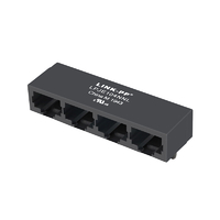 LPJE104NNL RJ45 1x4 неэкранированное гнездо для печатной платы без магнитного трансформатора Tab Down без светодиода