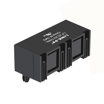 LPJE201NNL 1X2 Port RJ45 Modular Jack without Magnetics Tab UP Without LED image 2