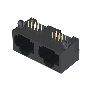 LPJE201NNL 1X2 Port RJ45 Modular Jack without Magnetics Tab UP Without LED image 3