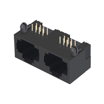 Compatibile con impulso E5J88-00AJG2-L LINK-PP LPJE201NNL Connettore modulare RJ45 a 1x2 porte senza magneti, linguetta verso l'alto, senza LED, immagine 3