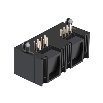 LPJE201NNL 1X2 Port RJ45 Modular Jack without Magnetics Tab UP Without LED image 4