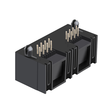 Compatibile con impulso E5J88-00AJG2-L LINK-PP LPJE201NNL Connettore modulare RJ45 a 1x2 porte senza magneti, linguetta verso l'alto, senza LED, immagine 4
