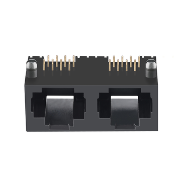 LPJE201NNL 1X2 Port RJ45 Modular Jack without Magnetics Tab UP Without LED image 5