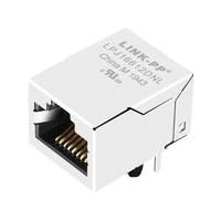 Conector Ethernet LPJ16612DNL 10/100 Base-T de un solo puerto RJ45 con pestaña magnética hacia arriba sin LED