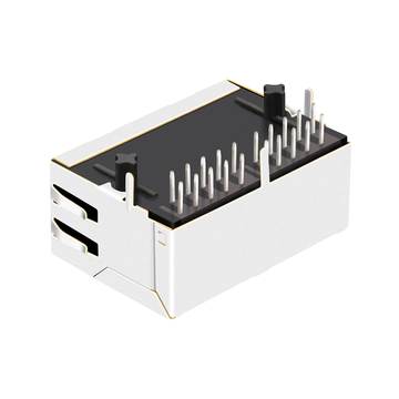 LPJGF26856CNL RJ45 1x2 Port MagJacks 1000 Base-T Tab Down Without Led image 2