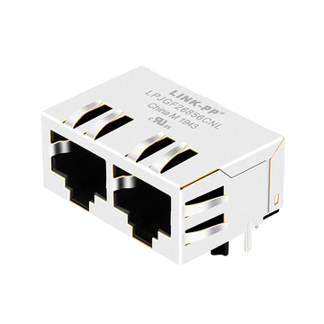 LPJGF26856CNL 1000 base-t 1x2 rj45 magjack tab down without led