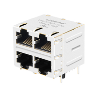 LPJ27002-2CNL Connettori Ethernet 10/100 Base-T RJ45 2X2 porte con magneti Senza LED