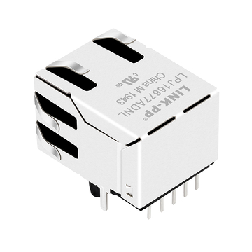 LPJ16677ADNL 10/100 Base-T Однопортовый RJ45 POE Магнитный разъем с язычком вверх, желтый/зеленый светодиод (изображение 2)