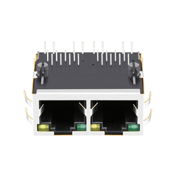 TE 5-6610000-1 Compatible LPJ232452A28NL RJ45 1x2 Port Magnetics Jacks with transformer 100 Base-T Tab Up Green/Yellow Led image 3