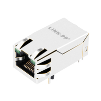 LPJM95282AWNL Connecteur Ethernet RJ10 POE+ à port unique 45G Base-T Tab Up Led verte/verte