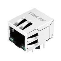 Conector LPJQ0540-8GFNL 5G Base-T rj45 con pestaña magnética de un solo puerto hacia abajo LED verde/verde