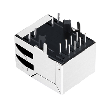 LPJ0009GDNL 10/100 Base-T 1x1 порт RJ45 PoE магнитный разъем с выпрямительным мостом, контактная площадка вниз, желтый/зеленый светодиод, изображение 3