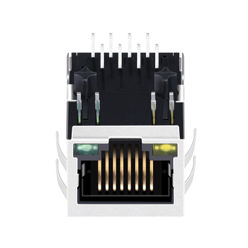 LPJ0009GDNL 10/100 Base-T 1x1 порт RJ45 PoE магнитный разъем с выпрямительным мостом, контактная площадка вниз, желтый/зеленый светодиод, изображение 5