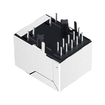 LPJ0009HDNL 10/100 Base-T RJ45 PoE магнитный разъем с выпрямительным мостом, порт 1x1, вкладка вниз, желтый/зеленый светодиод, изображение 2