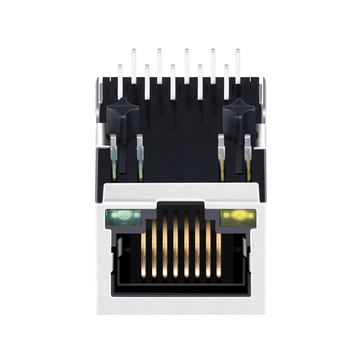 LPJ0009HDNL 10/100 Base-T RJ45 PoE магнитный разъем с выпрямительным мостом, порт 1x1, вкладка вниз, желтый/зеленый светодиод, изображение 4