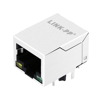 LPJ0009HDNL 10/100 Base-T RJ45 PoE Magnetics Jack With Rectifier Bridge 1x1 Port Tab Down Yellow/Green LED