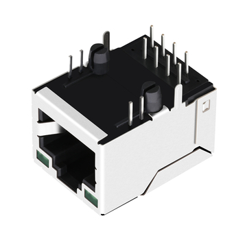 LPJE501NFNL Однопортовый модульный разъем RJ45 для печатных плат, без магнитов, с зелёным светодиодом (изображение 4).