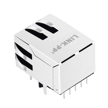 Hanrun HY911130CE Совместимый LPJG4806EBNL 100/1000 Base-T Гигабитный магнитный разъем RJ45 для монтажа на печатную плату, крепление типа "Вкладка вниз", зеленый/желтый светодиод, изображение 3
