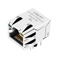 Belfuse 0875-1A1T-P2 Συμβατός LPJ161173AENL4V RJ45 100 Base-T μετασχηματιστής Θηλυκό βύσμα PCB Jack Ethernet μονής θύρας Καρτέλα επάνω Πράσινο/Κίτρινο Led