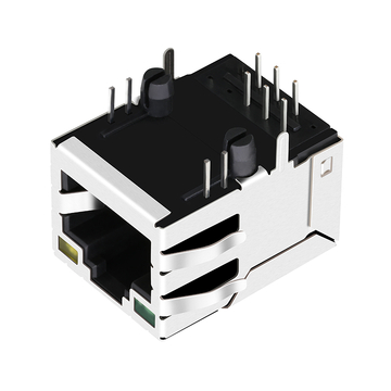 Belfuse 0875-1A1T-P2 Совместимый с LPJ161173AENL4V RJ45 100 Base-T трансформатор, гнездо для печатной платы, Ethernet-разъем, однопортовый, с креплением вверх, зеленый/желтый светодиод, изображение 4
