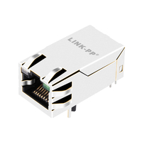 Halo HFJT1-1G16C3-L71RL Compatível com LPJK0036AYNL RJ45 Transformador 1x1 Porta ethernet conector pcb 1000 Base-T magnético Tab Up Verde e Laranja / Verde Led