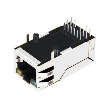 Совместимость с Halo HFJT1-E1G20C3-L12RL, LPJK4071AHNL, 100/1000 Base-T, встроенный разъем RJ45 FastJack для печатной платы, порт 1x1, вкладка вверх, зеленый/желтый светодиод, изображение 3