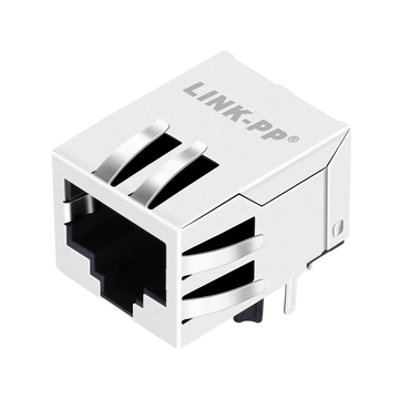 Halo HFJ11-1G46ERL Compatible LPJG0918-8CNL 1000 Base-T Conector de puerto industrial RJ45 1x1 blindado sin pestaña LED hacia abajo