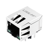 Halo HFJ11-E1G46E-L11RL Compatible LPJG4918-8GFNL LED verde/verde Industrial RJ45 Gigabit 1x1 puerto Mag jack Conector 1000 Base-T Tab Down imagen en miniatura 1
