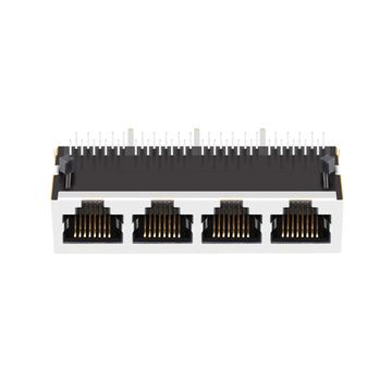 Halo HFJ14-1G11ERL Compatible LPJG46826-8CNL 100/1000 Base-T RJ45 1x4 Gigabit Magnetic jacks Without Led Tab Down image 3