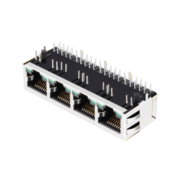 Halo HFJ14-1G11ER-L11RL Compatible LPJG46826-8AFNL 100/1000 Base-T RJ45 1x4 Gigabit Magnetic connectors Green/Green Led Tab Down image 2