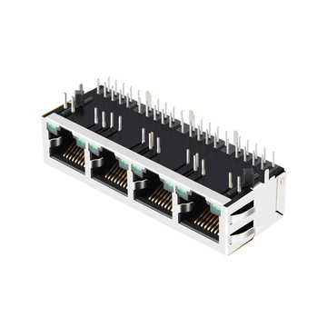LPJG46826-8AFNL 100/1000 Base-T RJ45 1x4 Gigabit Magnetic connectors Green/Green Led Tab Down image 2