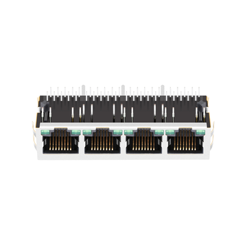 Halo HFJ14-1G11ER-L11RL Compatible LPJG46826-8AFNL 100/1000 Base-T RJ45 1x4 Gigabit Magnetic connectors Green/Green Led Tab Down image 3