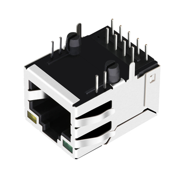 LPJ16801AENL 10/100 Base-T RJ45 POE магнитный разъем, вкладка вверх, зеленый/желтый светодиод, изображение 4